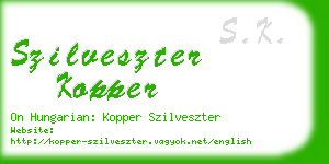 szilveszter kopper business card